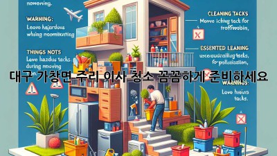 대구 가창면 주리 이사 청소: 꼼꼼하게 준비하세요! ✨